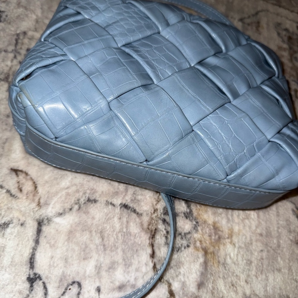 “Like Dream” Elegant Blue Woven Leather Crossbody Bag